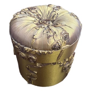 Silk Taffeta Covered Hat Box For Sale