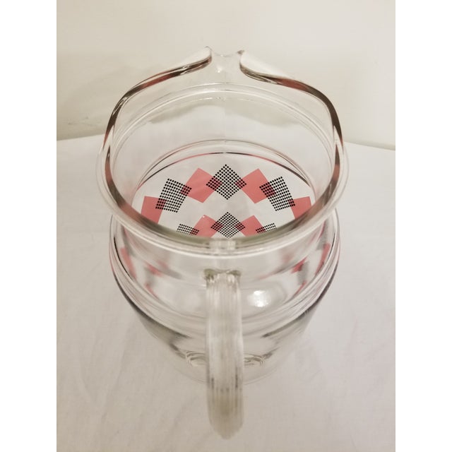 Mid-Century Modern 1960s Vintage Hazel Atlas Pink and Black Domino Glass Pitcher For Sale - Image 3 of 10