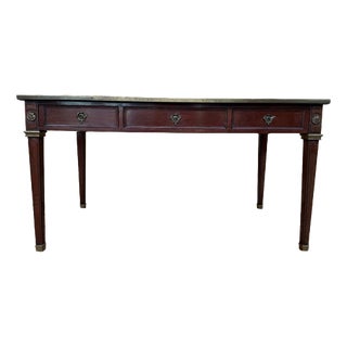 Louis XVI Style Flat Desk in Solid Wood For Sale