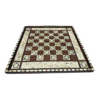 Handmade Wooden Chess Board, Wood Chess Board, Game Board, Mother of Pearl Inlay For Sale