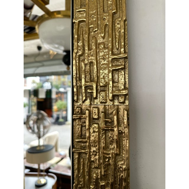 Gilt Brass Sculpture Mirror by Luciano Frigerio, Italy, 1970s For Sale - Image 9 of 13