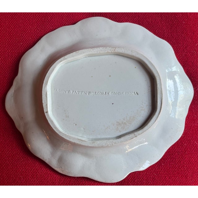 Antique Early 19th Century English George III Mason's Patent Ironstone China Small Rococo Platters or Plates Circa 1815 - A Pair For Sale - Image 9 of 11