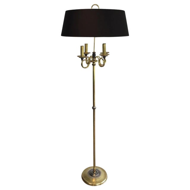 Neoclassical Silver Plated and Brass Floor Lamp in the Style of Maison Charles For Sale - Image 13 of 13