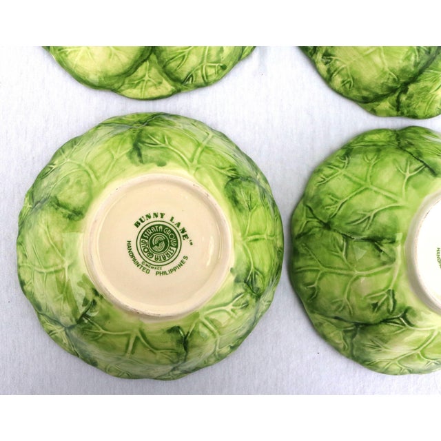 Ceramic Vintage Bunny Lane Majolica Cereal Bowls by Strata Group-Set of 4 For Sale - Image 7 of 11