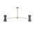 Gable Linear Chandelier, Antique Brass with Storm Blue Shade For Sale - Image 9 of 9