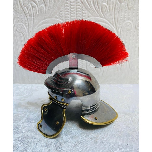 Antique 1900s Miniature Roman Helmet Galea Paperweight For Sale - Image 9 of 12