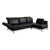 Black Leather Chrome Corner Sofa in Black with Manual Function by Brühl Moule For Sale - Image 8 of 18