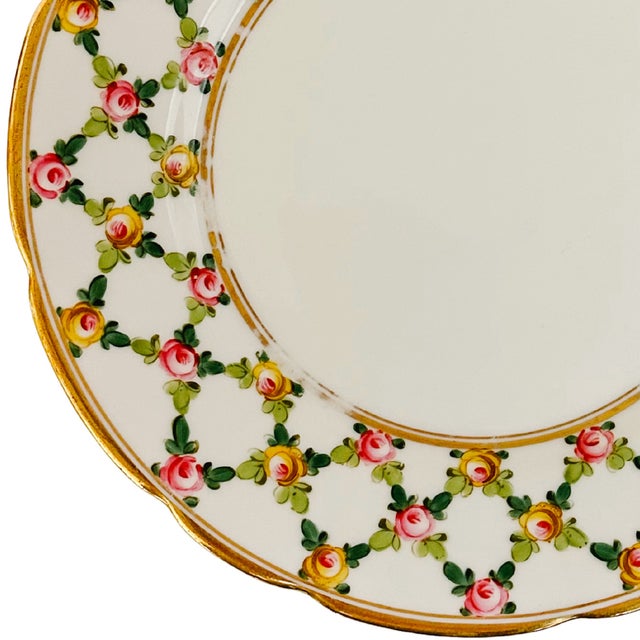 Antique Saxe German Porcelain Plates Imported by Leopold p.h. Fisher, Set of 8 For Sale - Image 10 of 13