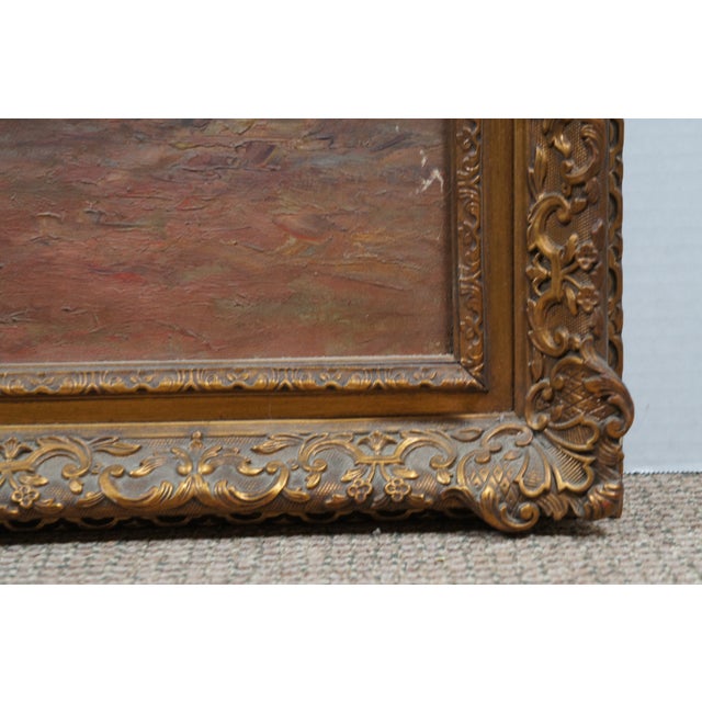 Antique Olaf Petersen Norwegian Horseback Landscape Oil Painting on Canvas For Sale - Image 10 of 11