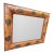 Vintage Wrapped Rattan Brass Leaf Mirror For Sale