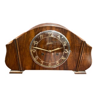 Antique Art Deco German Junghans Mantle Westminster Chime Clock For Sale