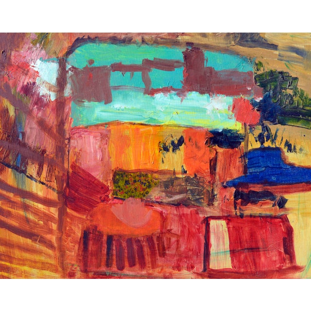 Vintage Abstract Composition - San Francisco School in Oil on Canvas A bold San Francisco School abstract expressionist...