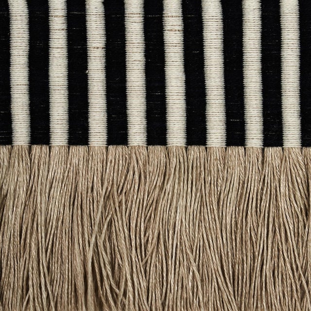 Contemporary Sample - Schumacher Graphic Fringe in Black For Sale - Image 3 of 5