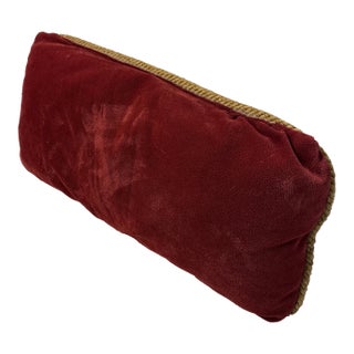 Regency Style Ruby Velvet Lumbar Pillow For Sale