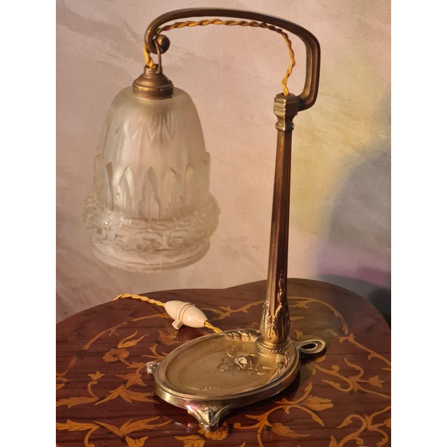Gold Bronze Desk Lamp by Charles Ranc, 1920 For Sale - Image 8 of 13