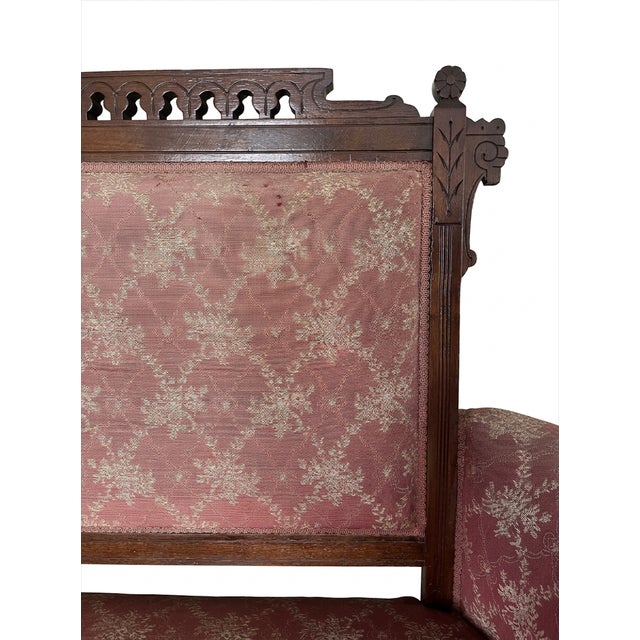 Late 19th Century Antique Victorian Eastlake Settee (19th C.) For Sale - Image 5 of 6