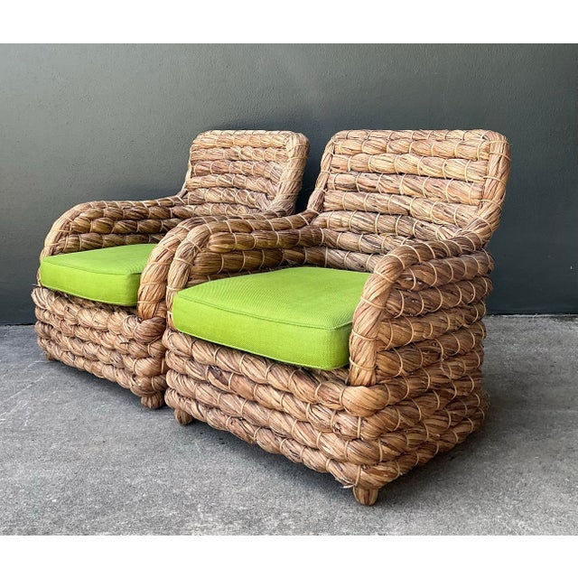 Vintage Twisted Rattan Lounge Chairs After Ralph Lauren - A Pair For Sale - Image 18 of 18