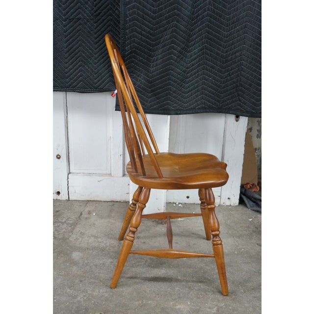 6 Vintage Kli Logatec Slovenia Windsor Style Solid Maple Bow Back Dining Chairs For Sale - Image 10 of 18