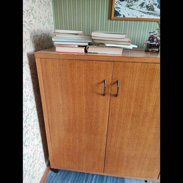 Sideboard with Wall Bookcase, 1970s, Set of 2 For Sale - Image 3 of 14