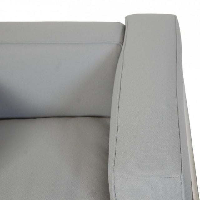 Vintage LC2 Chair in Grey-Blue Fabric by Le Corbusier, 2010s For Sale - Image 4 of 12