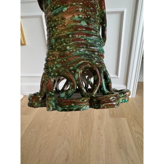Signed 1981 Sculptural Studio Pottery Vessel With Loop Handles, Brown & Green Speckled Glaze For Sale In Chicago - Image 6 of 8