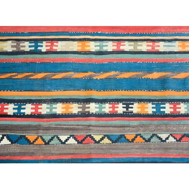 Yellow Early 20th Century Shahsevan Kilim Runner For Sale - Image 8 of 13