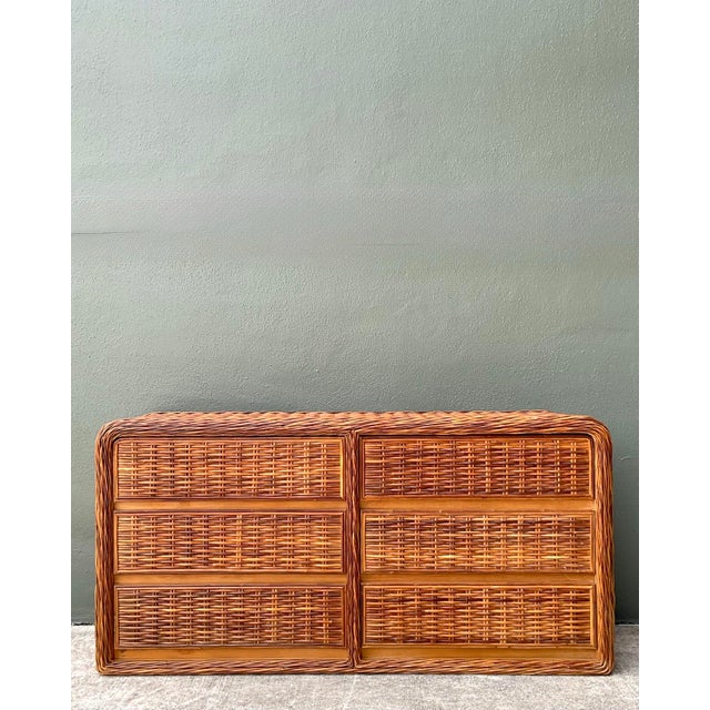 Vintage Woven Rattan Dresser For Sale - Image 11 of 12