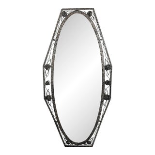 French Art Deco Wrought Iron Mirror For Sale