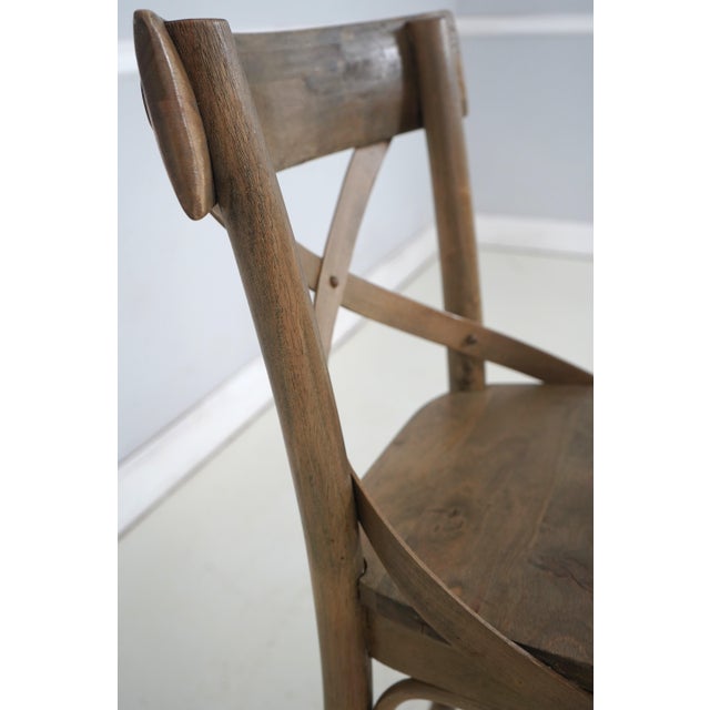 1980s Set of 4 Bistro Walnut Counter Stools or Chairs For Sale - Image 5 of 18
