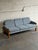 Teak Blue Sofa Mid-Century Modern 3 Seater Couch Broad Living Room Seating 1970s For Sale - Image 4 of 10