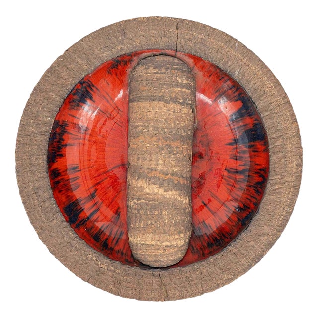 Round Red Fat Lava Ceramic Wall Light, Denmark, 1970s For Sale