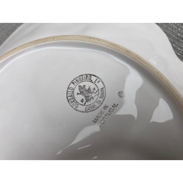1980s Vintage Bordallo Pinheiro White Leaf Cherry Dish For Sale - Image 11 of 11