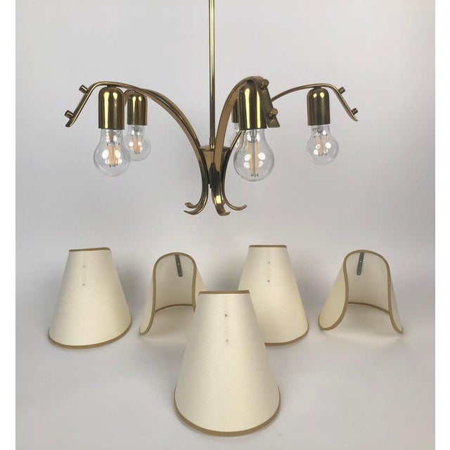 Vintage Austrian Brass Chandelier, 1960s For Sale - Image 12 of 15