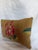French 1850s Antique Aubusson Floral Lumbar Pillow in Olive Gold Design For Sale - Image 3 of 7