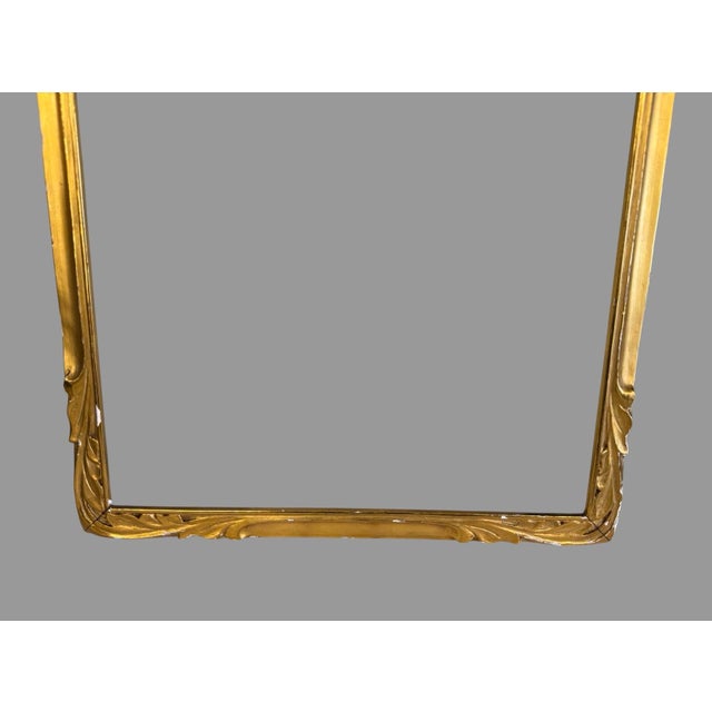 Art Nouveau Antique French of Italian Gilt Wooden Hanging 18" Picture Photo Mirror Frame For Sale - Image 3 of 8