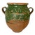 Antique French Green Partially Glazed Pottery Vase With Handles For Sale