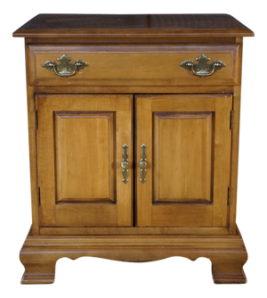 Late 20th Century Sumter Cabinet Early American Hard Rock Maple Bedside Cabinet Chest Nightstand