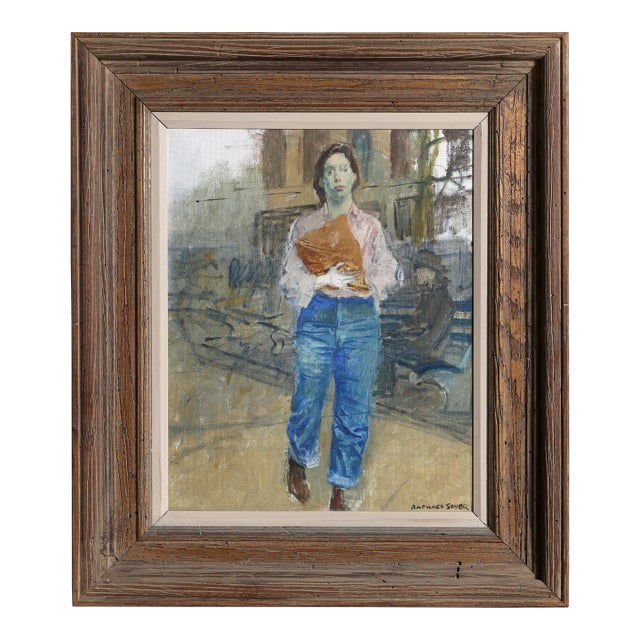 Raphael Soyer, Woman on Street, Oil Painting For Sale