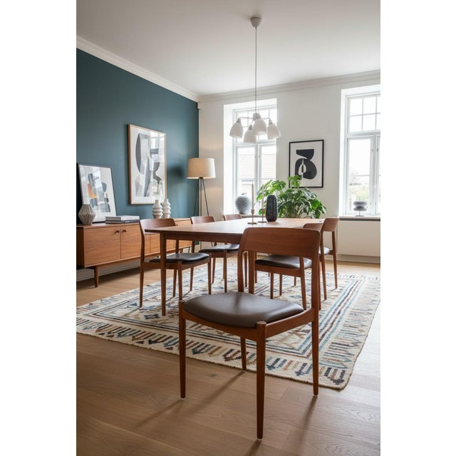 Chairs in Teak and Leather by Henning Kjærnulf for KS Møbler, 1960s, Set of 4 For Sale - Image 10 of 17