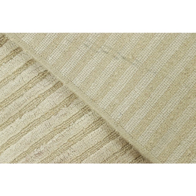 Textile Rug & Kilim’s Modern Rug in Beige With Textural Stripes For Sale - Image 7 of 7