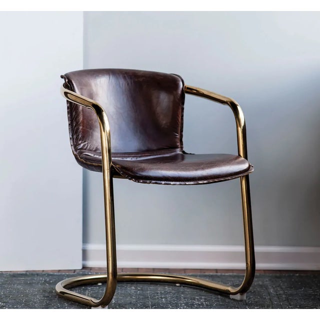 Contemporary Matthew Izzo Home Allure Leather Desk Chair For Sale - Image 3 of 4