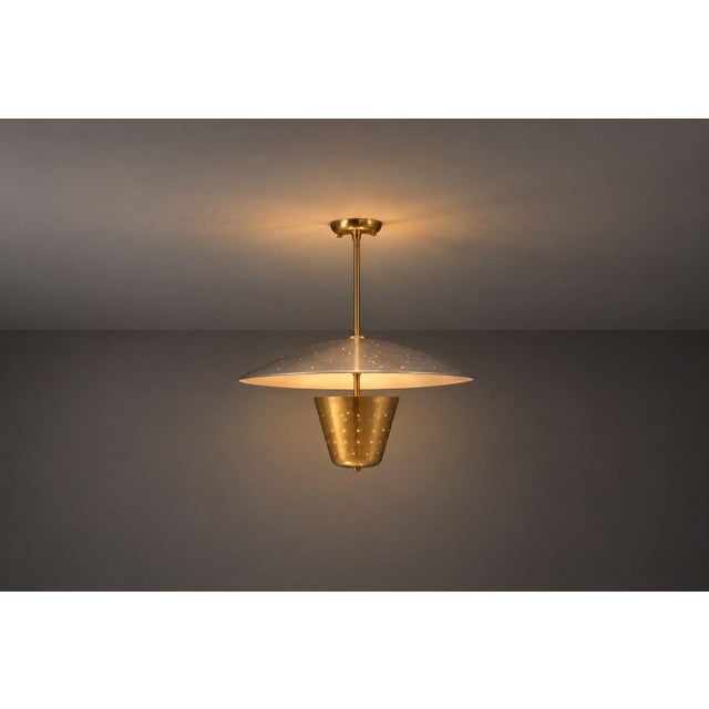 Edward Wormley Attribution, Lightolier, American Mid-Century Modern, Perforated Chandelier or Pendant Light, Polished...