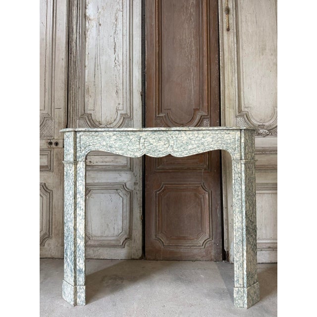 French Fireplace in Green Marble, 1900s For Sale - Image 11 of 11