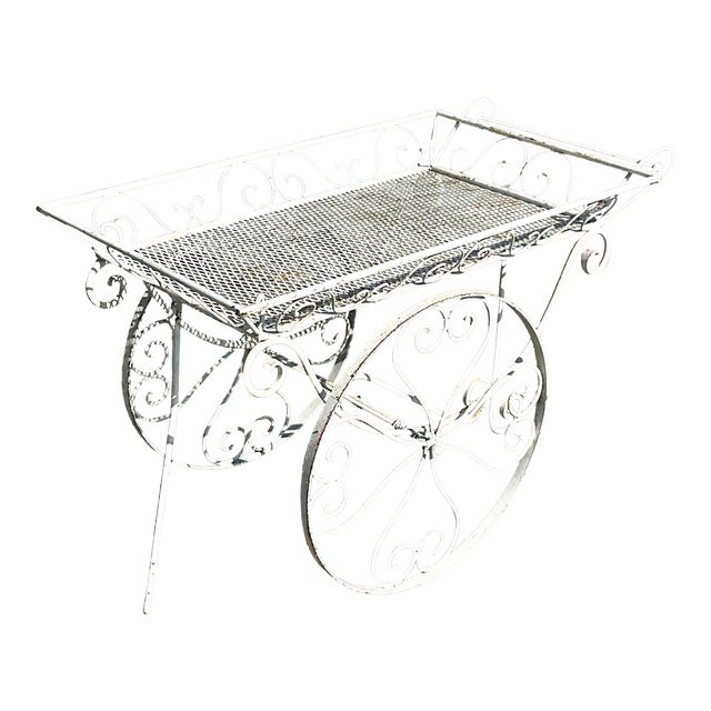 Vintage Wrought Iron Bar Cart Chairish