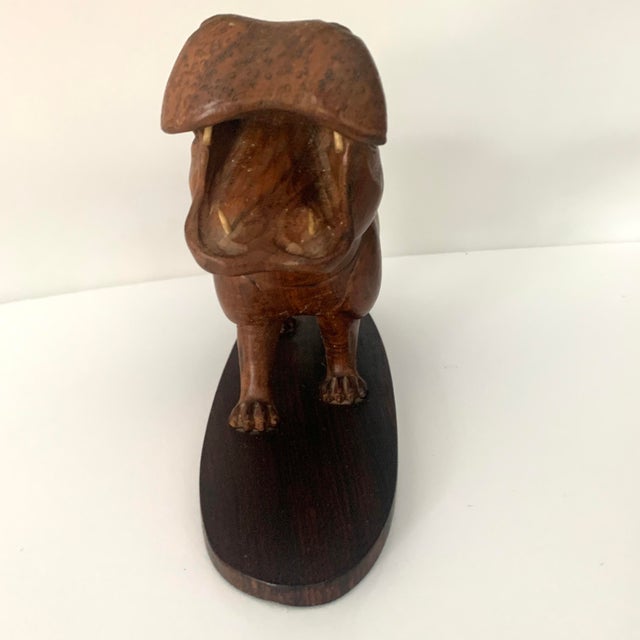 Figurative Vintage Hippo Sculpture in Wood For Sale - Image 3 of 10