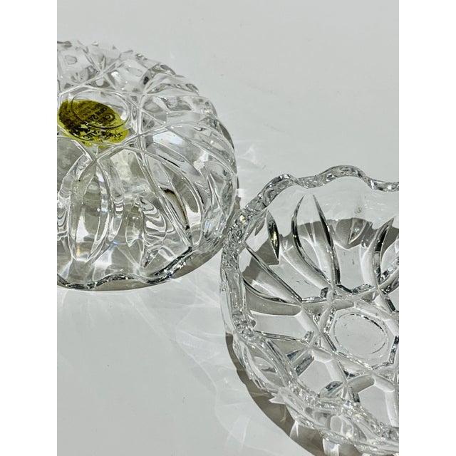 Metal Vintage Roc Lead Crystal Salt Cellars- a Pair For Sale - Image 7 of 8