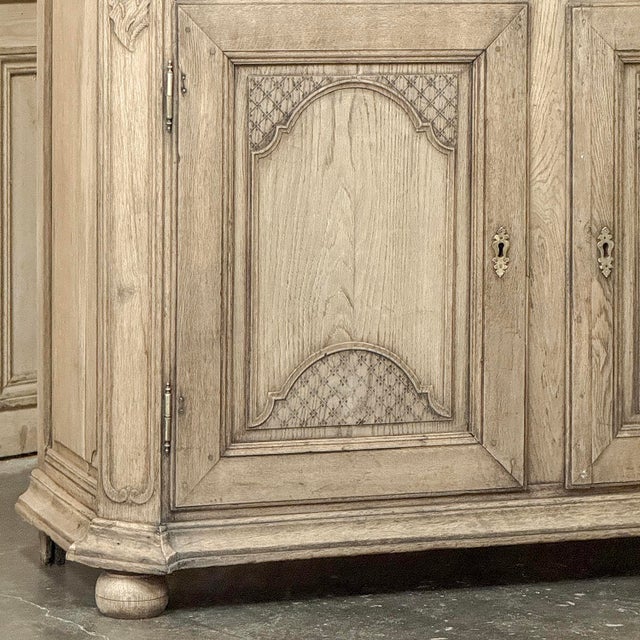Wood 18th Century Rustic Belgian Regence Stripped Oak Bookcase Cabinet For Sale - Image 7 of 18