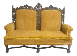 Antique Carved Walnut Sofa