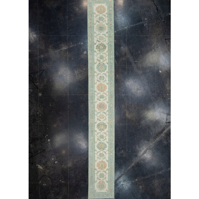 Blue Turkish Oushak Runner Rug 2'8" x 20'6" #17495 For Sale - Image 8 of 8