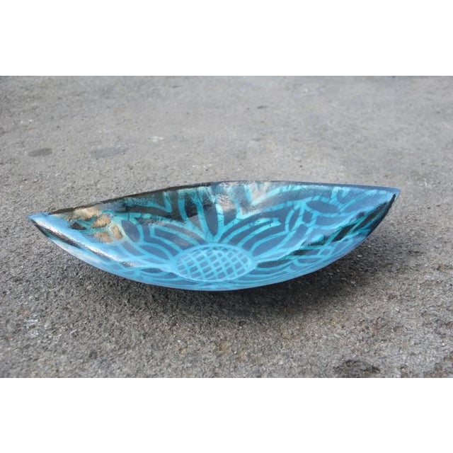 Blue Enamel Bowl, 1950s For Sale - Image 8 of 9